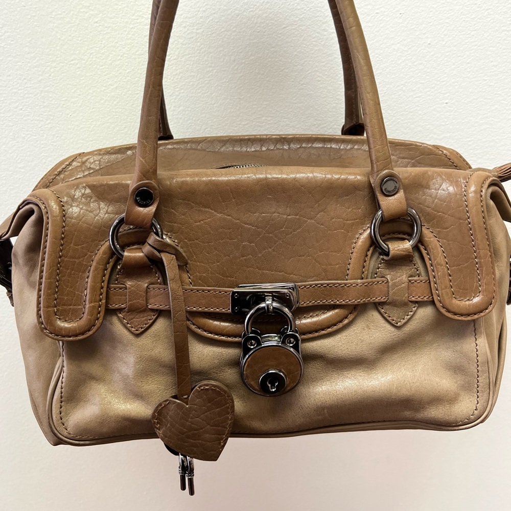 Moschino Leather Locket Shoulder Bag